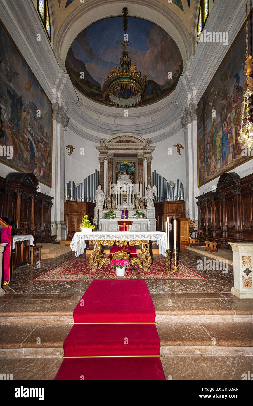 Italia Véneto Mel Iglesia de Santa Maria Annunziata (siglo XVIII) Foto de stock