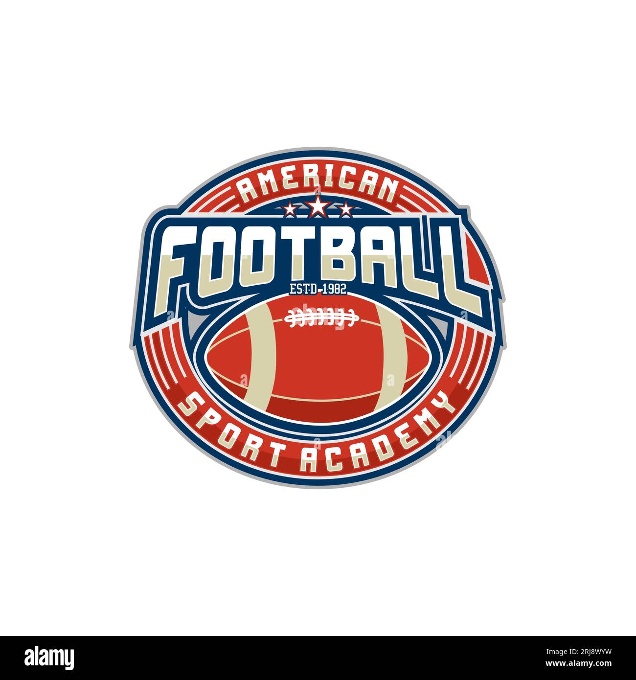 Vector de emblema del equipo de fútbol americano, diseño de logotipo del equipo de rugby Ilustración del Vector
