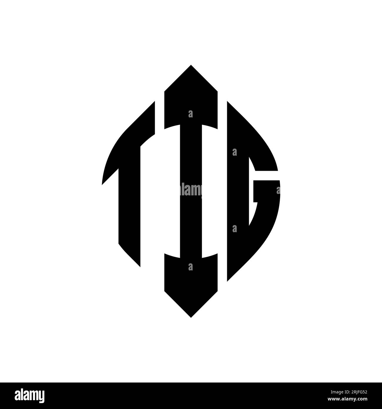 Diseño de logotipo de letra de círculo TIG con forma de círculo y