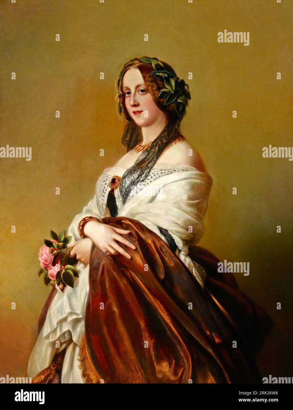 Lady Harriet Elizabeth Georgiana Howard, duquesa de Sutherland (1806-1868) (después de Franz Xaver Winterhalter) alrededor de 1849 por William Corden Foto de stock