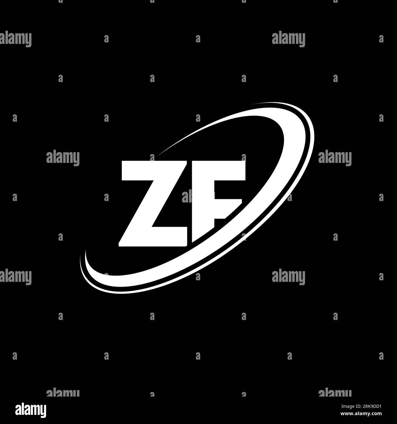 Diseño del logotipo de la letra ZF Z F. Letra inicial ZF círculo ...