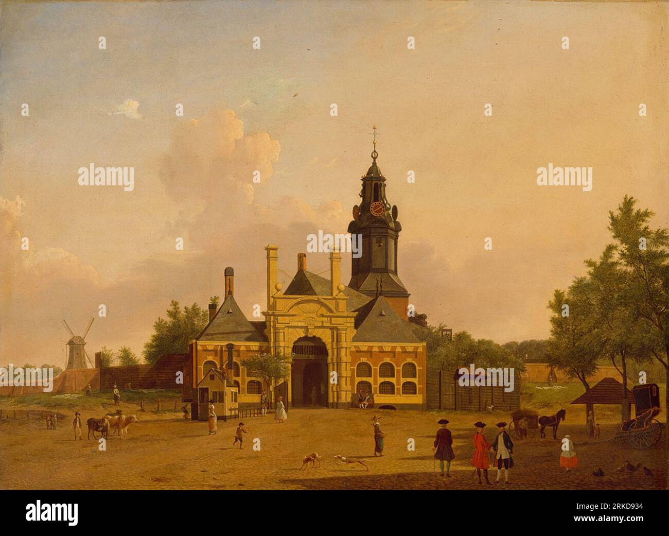 Vista del Haarlemmerpoort en Amsterdam 1754; 1754 por Jan Ten Compe Foto de stock