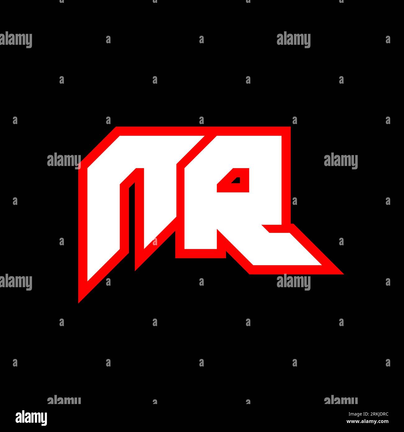 Diseño del logotipo NR, diseño inicial de la letra NR con estilo de ciencia ficción. Logotipo NR para juegos, deportes electrónicos, tecnología, digital, comunidad o negocios. N R SPORT MODERN ITA Ilustración del Vector