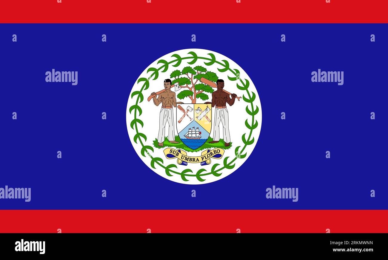 La Actual Bandera Oficial Y El Escudo De Armas De Belice Bandera Del Estado De Belice 7794