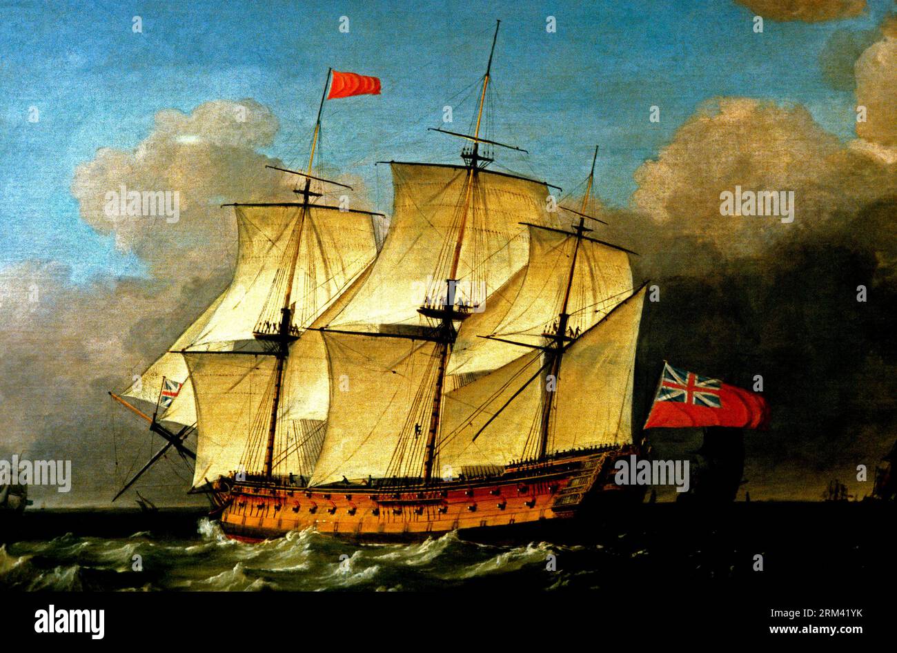 HMS Victory, 1793, pintura de Swaine, Lord Nelson Foto de stock