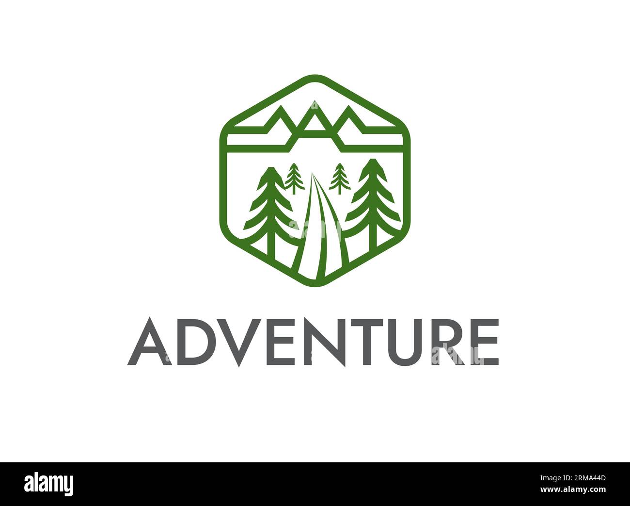¿Quieres añadir un toque de aventura a tu marca? Nuestro 'Adventure forest mountain nature logo design' es justo lo que necesitas. El diseño sin costuras hace Ilustración del Vector