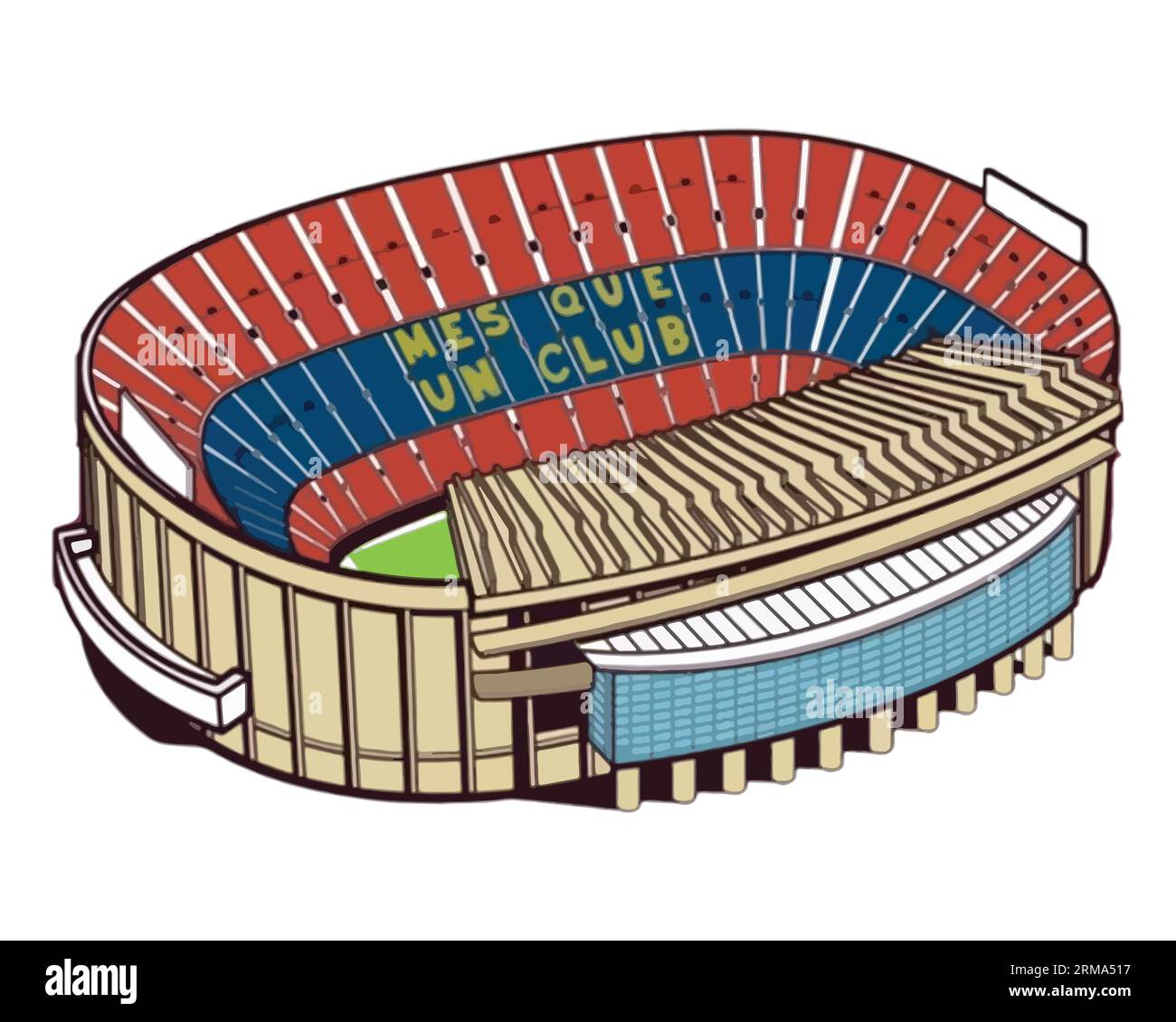 Camp Nou Stadium FC Barcelona Home Ground, ilustración vectorial Imagen