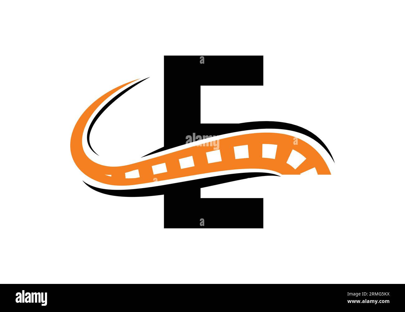 Letra E con logo de carretera Sing. El concepto de diseño creativo para el mantenimiento y la construcción de carreteras. Road Logo Design Símbolo de señal de transporte Ilustración del Vector