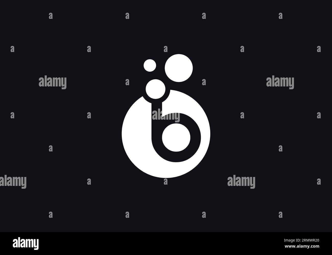 Logotipo de letras de burbuja. Símbolo de círculo de laboratorio de burbujas. Bubble logo diseño color. logotipo de círculo de tres burbujas de color Ilustración del Vector