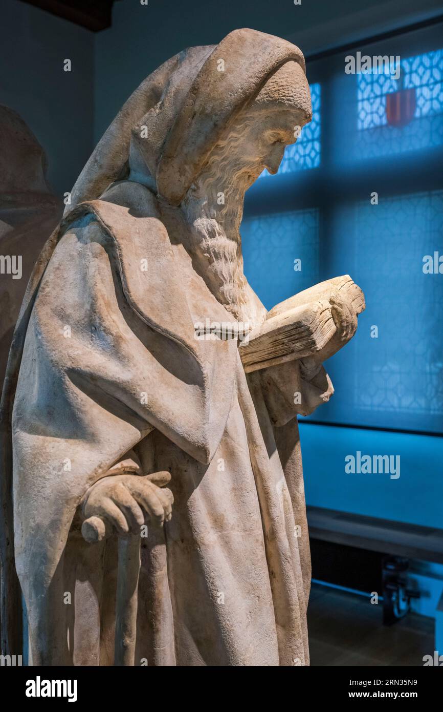 Francia, París, Musée de Cluny - Musée national du Moyen-Age (Museo de la Edad Media en el antiguo Hotel de Cluny), Saint Anthony, Borgoña, principios del siglo XV Foto de stock