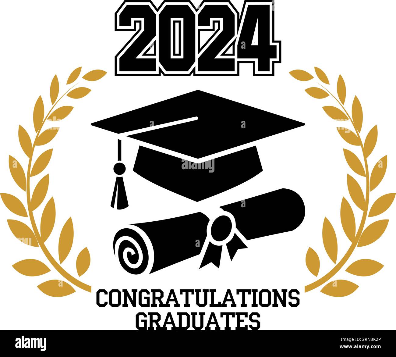 graduado de 2024 clase. El concepto de decorar la felicitación para los