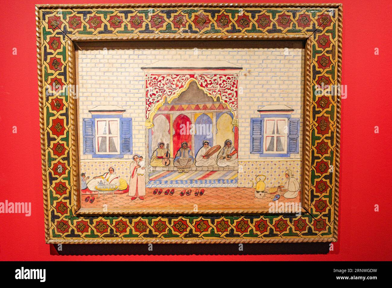 Casablanca, Marruecos - 9 de febrero de 2023: Obras de arte en exhibición en el Museo de la Fundación Abderrahman Slaoui Foto de stock