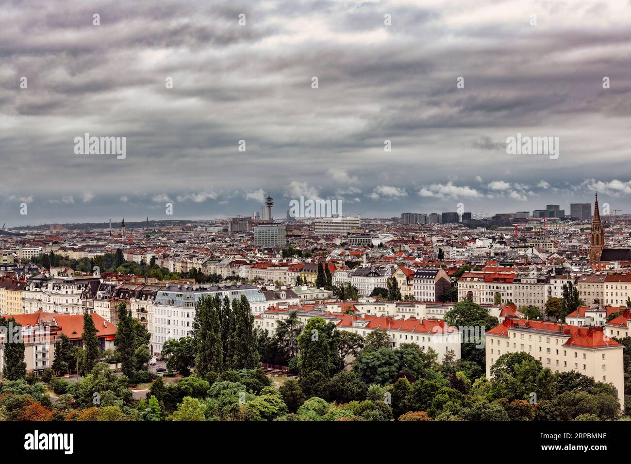 Stadtaufnahme von Wien vom Riesenrad des Praters Foto de stock