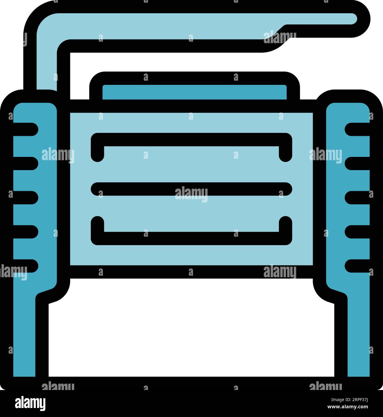 Vector de contorno de icono de plotter grande. Equipo de impresora. Pantalla digital plana en color Ilustración del Vector