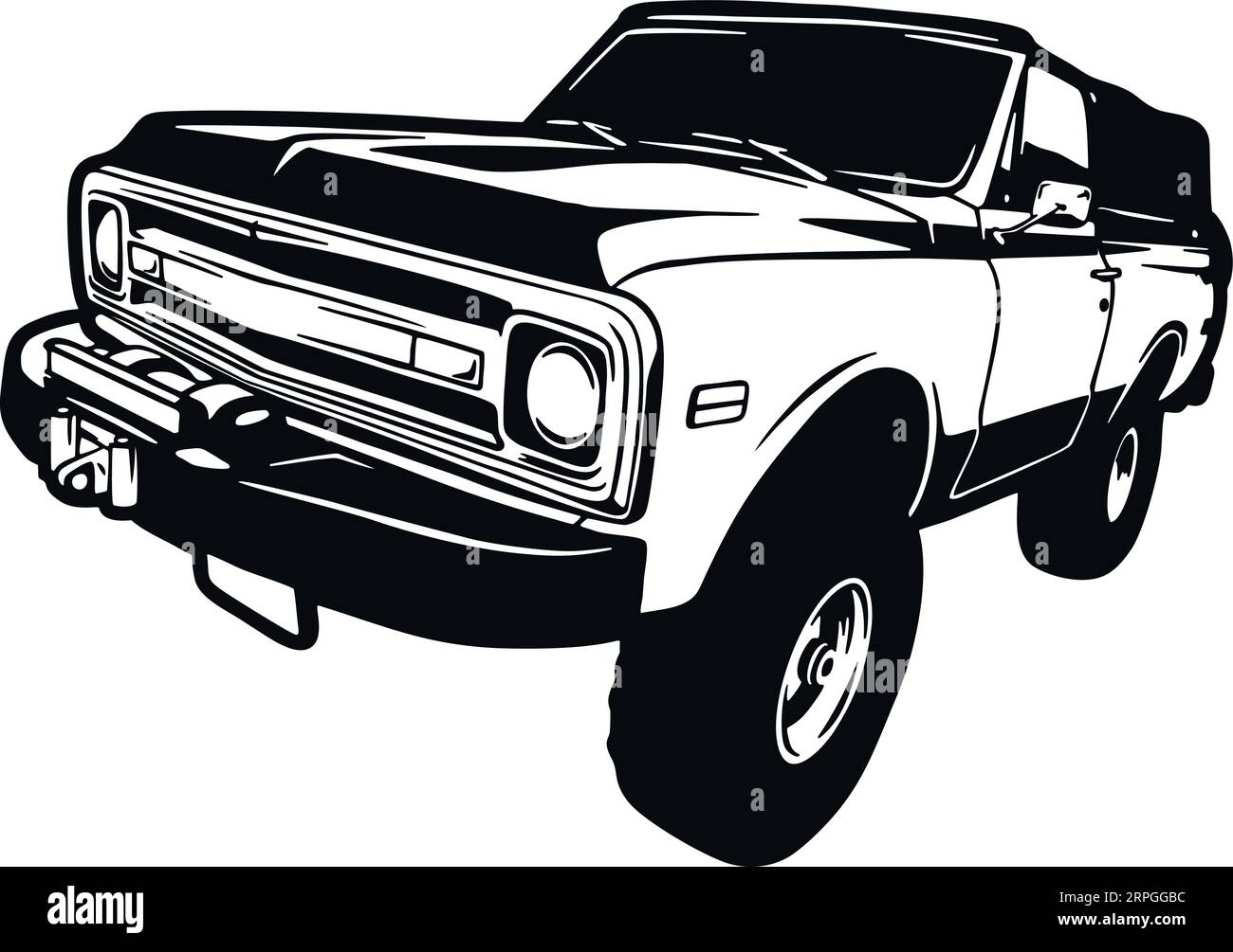 Camión clásico 70s Muscle car Imagen vectorial libre de regalías Ilustración del Vector