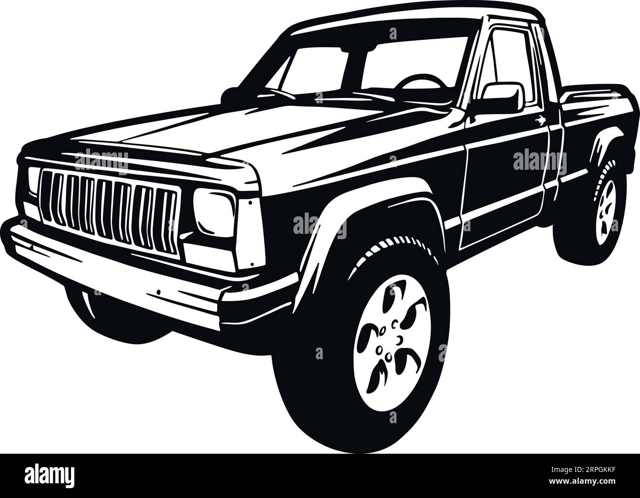 Camión clásico 90s Muscle car Imagen vectorial libre de regalías Ilustración del Vector