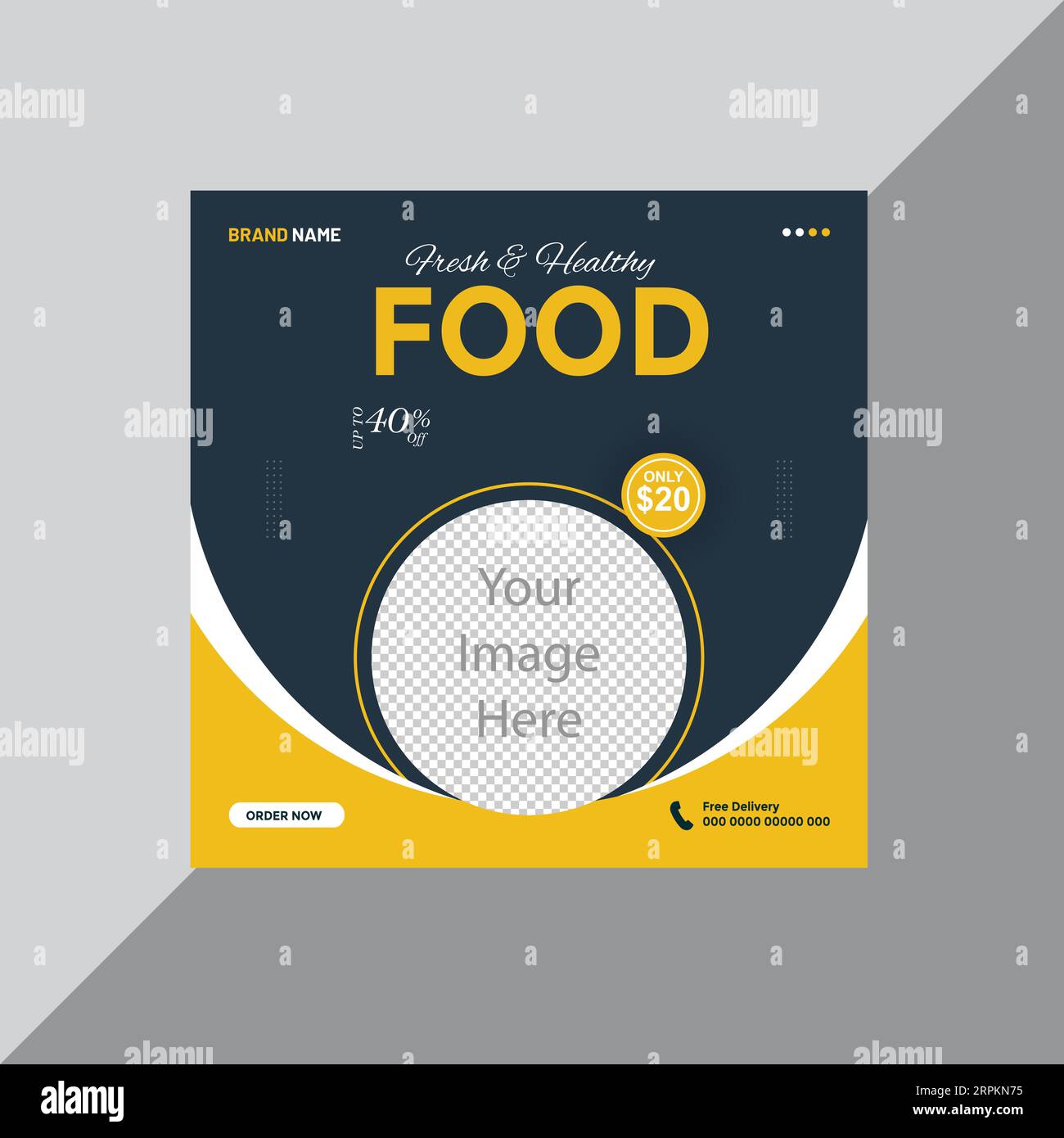 Vector libre de alimentos promoción de medios sociales y plantilla de diseño de poste de banner de Instagram Ilustración del Vector
