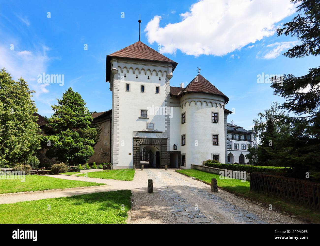 Castillo Velke Mezirici en la República Checa, distrito de Vysocina Foto de stock