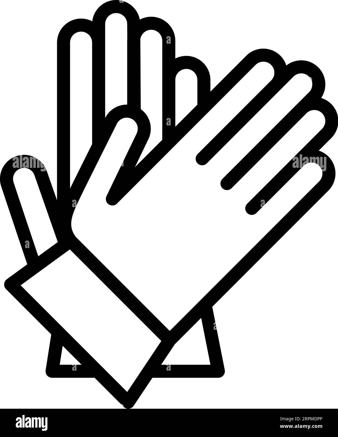 Icono de guantes de seguridad de construcción de línea como un esquema editable para el diseño web Ilustración del Vector