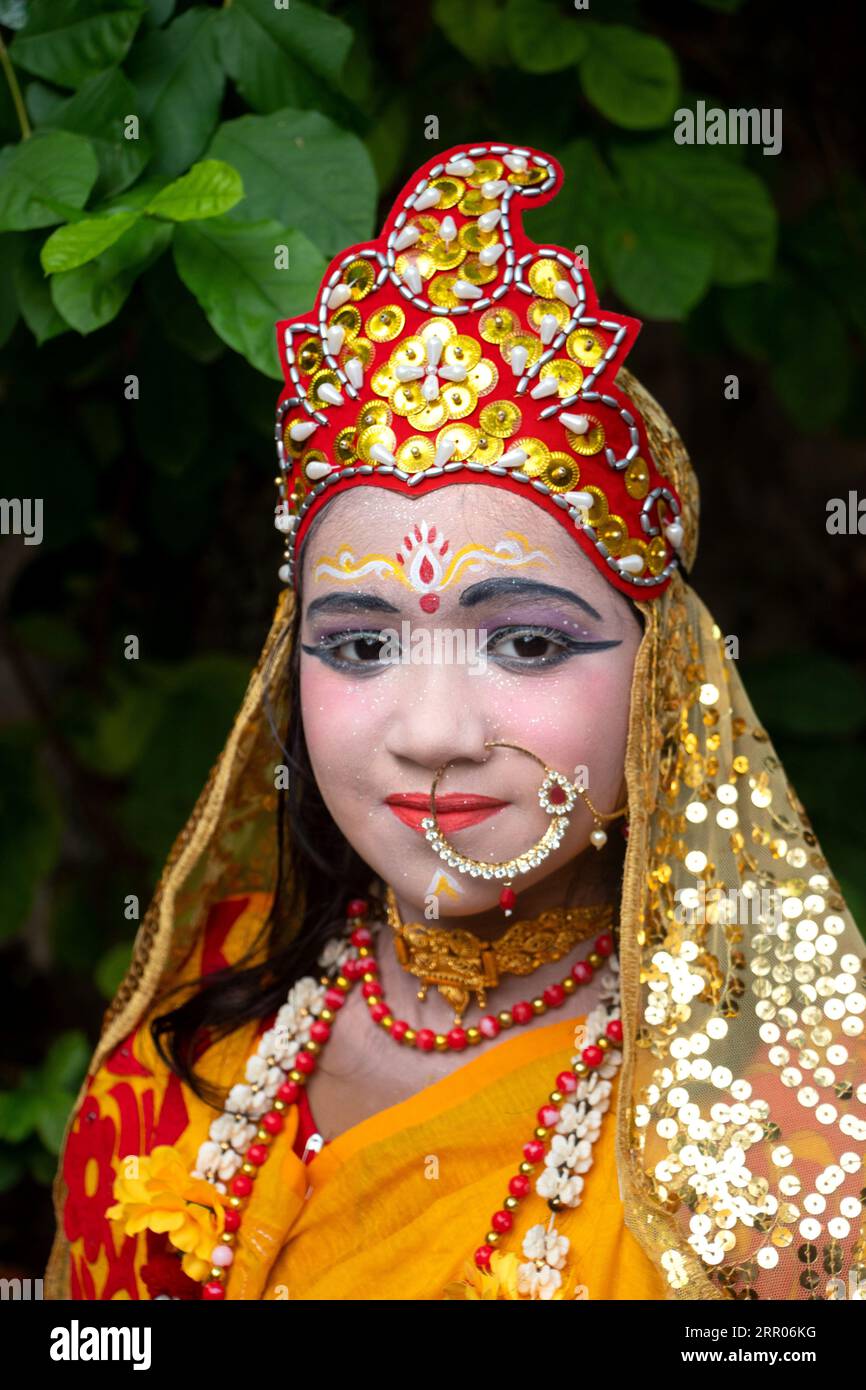 Narayanganj, Dhaka, Bangladesh. 6th Sep, 2023. Children dressed in