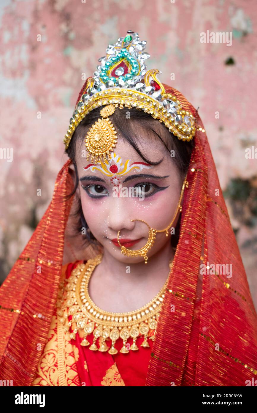 Narayanganj, Dhaka, Bangladesh. 6th Sep, 2023. Children dressed in