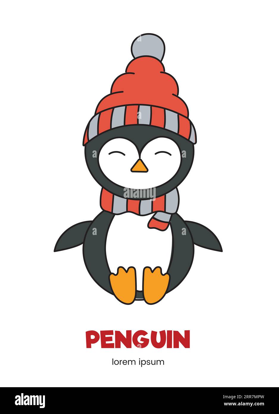 Lindo pingüino ilustración en vector Ilustración del Vector