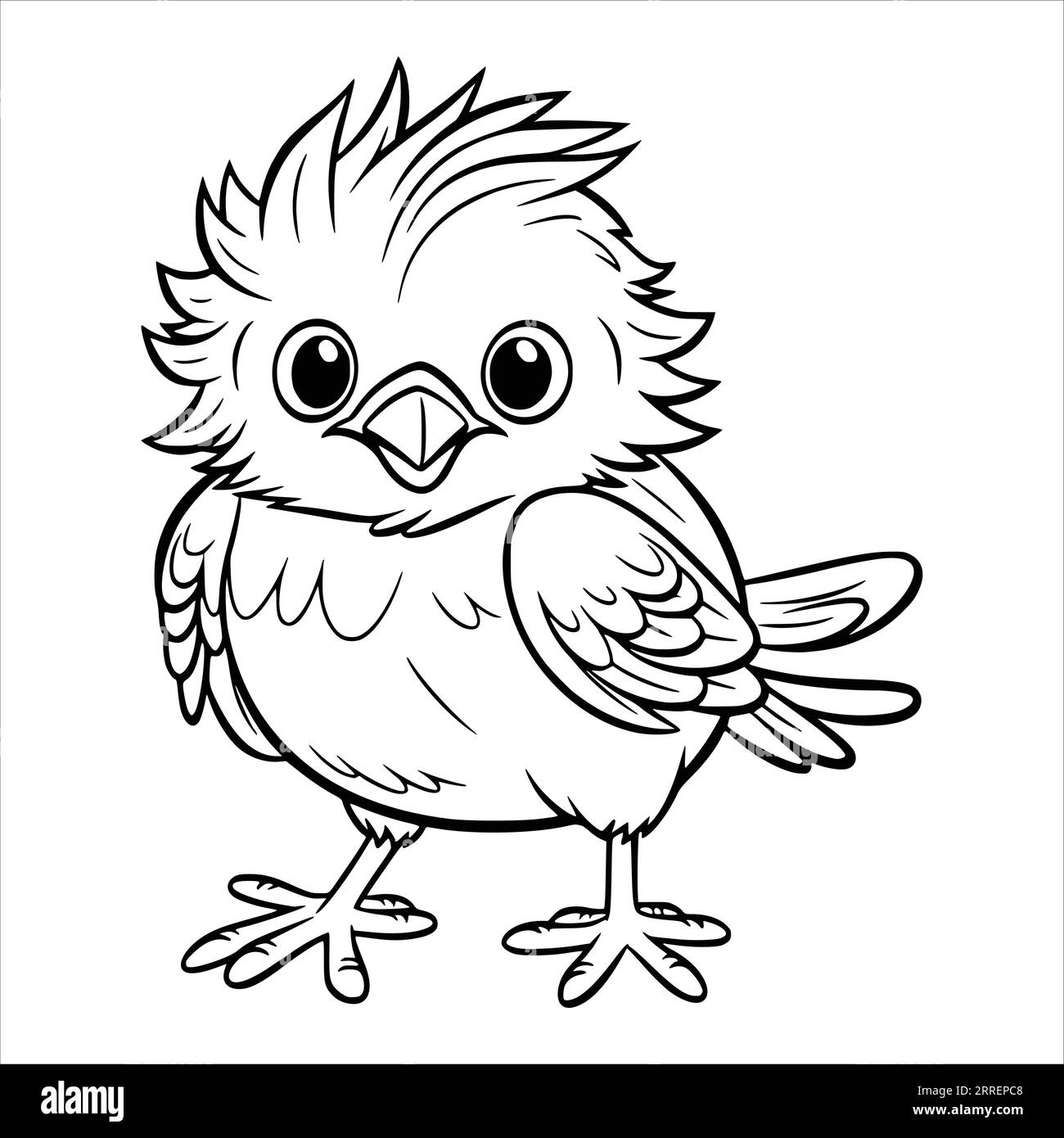 Divertido Little Bird página para colorear para niños Ilustración del Vector