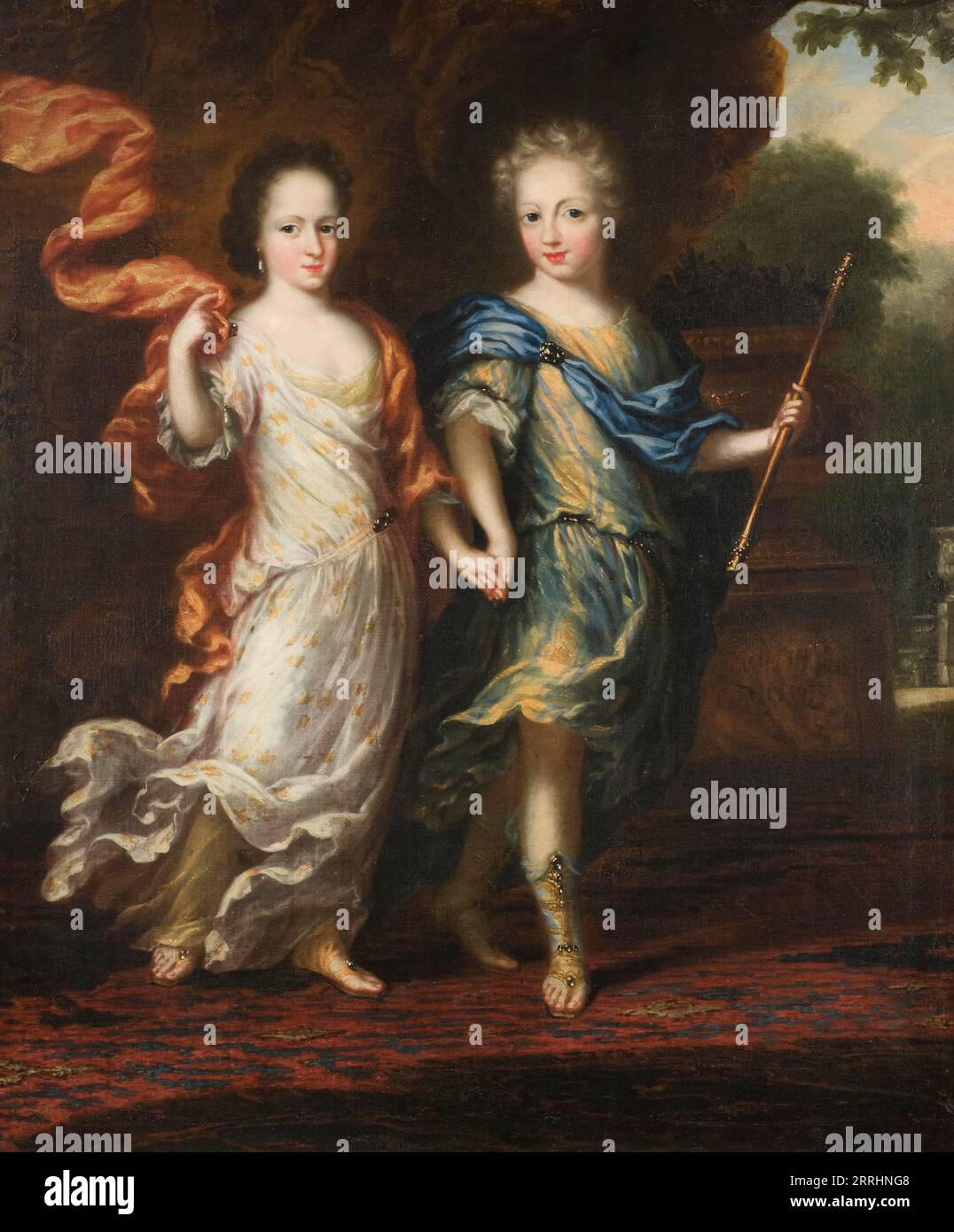 Carlos XII, 1682-1718, rey de Suecia, conde palatino de Zweibr&#xfc;cken y Hedvig Sofía, 1681-1708, princesa de Suecia, duquesa de Holstein-Gottorp, 1687. Foto de stock