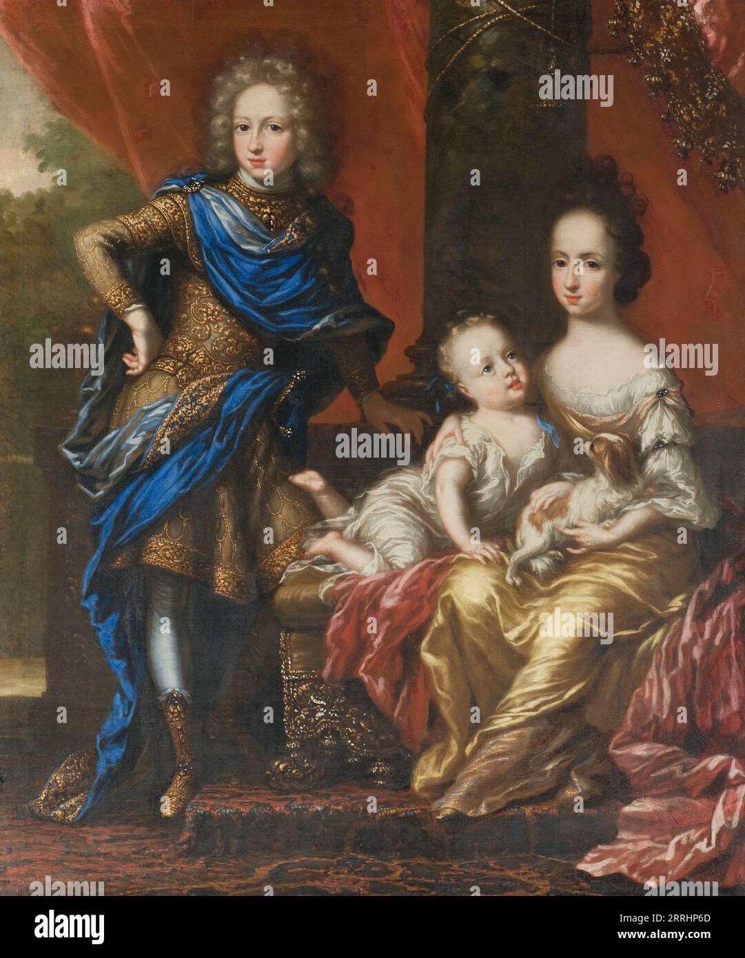 Carlos XII, 1682-1718, rey de Suecia, sus hermanas Hedvig Sofía, 1681-1708, princesa de Suecia, duquesa de Holstein-Gottorp y Ulrika Eleonora la Joven, 1688-1741, reina de Suecia, siglo XVII. Foto de stock