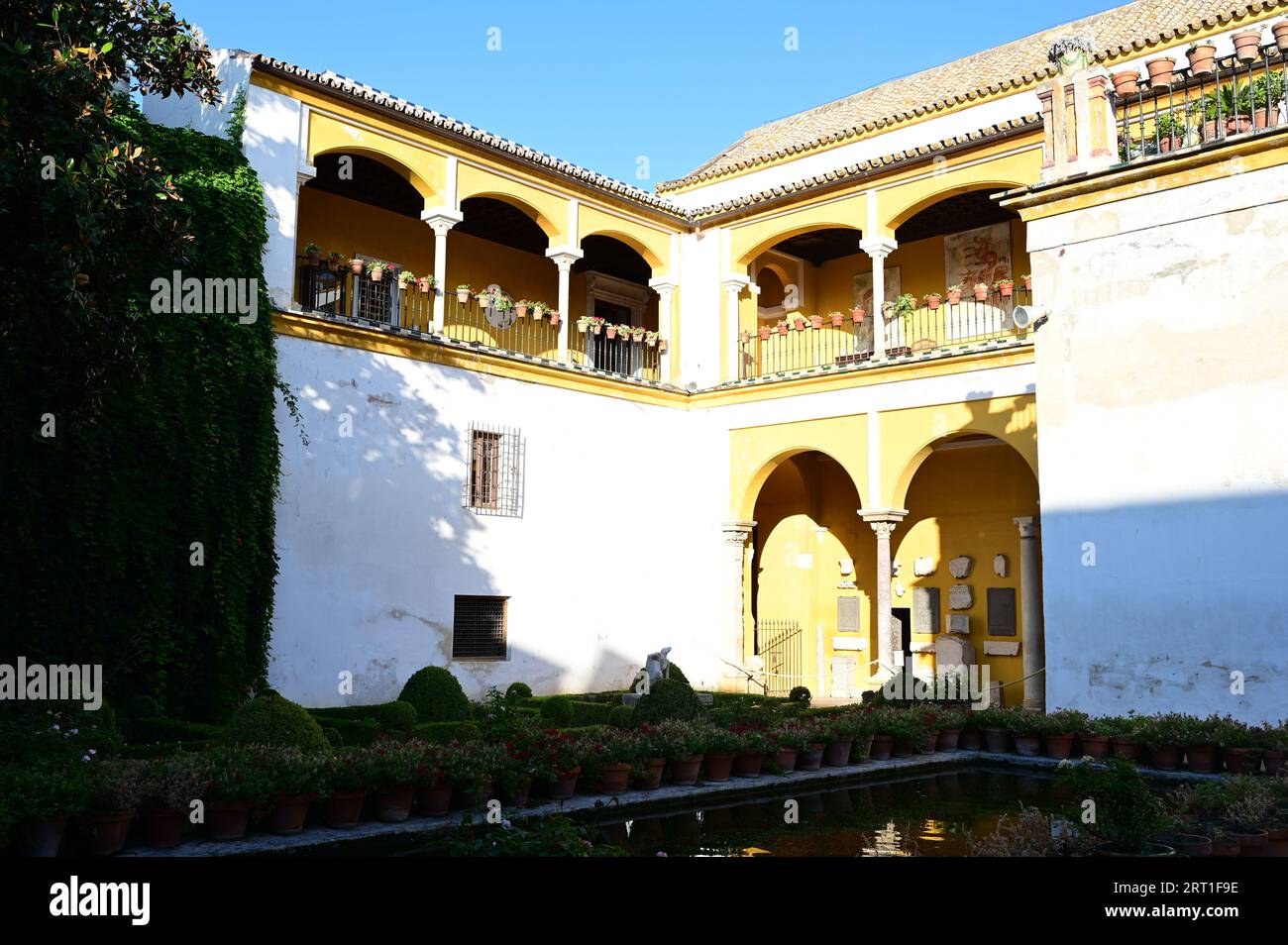 Los jardines de la Casa de Pilatos. Foto de stock