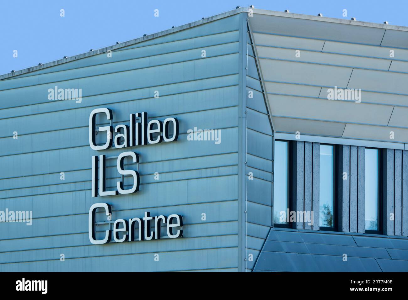 Galileo ILS Centre en el Parque Europeo de Aplicaciones Espaciales GALAXIA en Transinne, Libin, Luxemburgo, Valonia, Bélgica Foto de stock