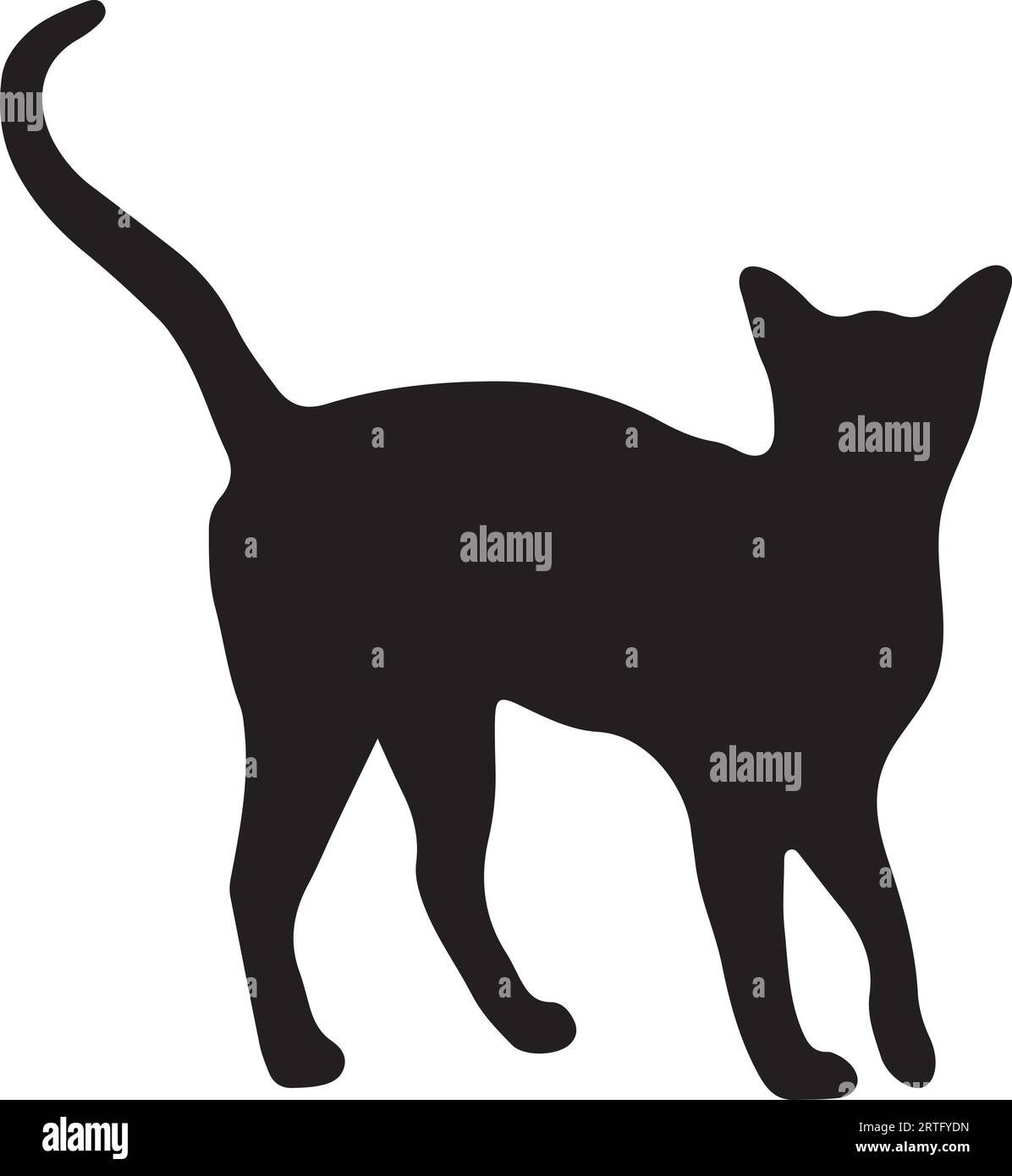 Silueta de gato con cola hacia arriba Ilustración del Vector