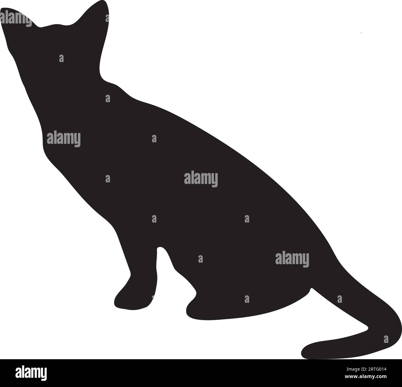 Silueta de gato sentado o vector Ilustración del Vector