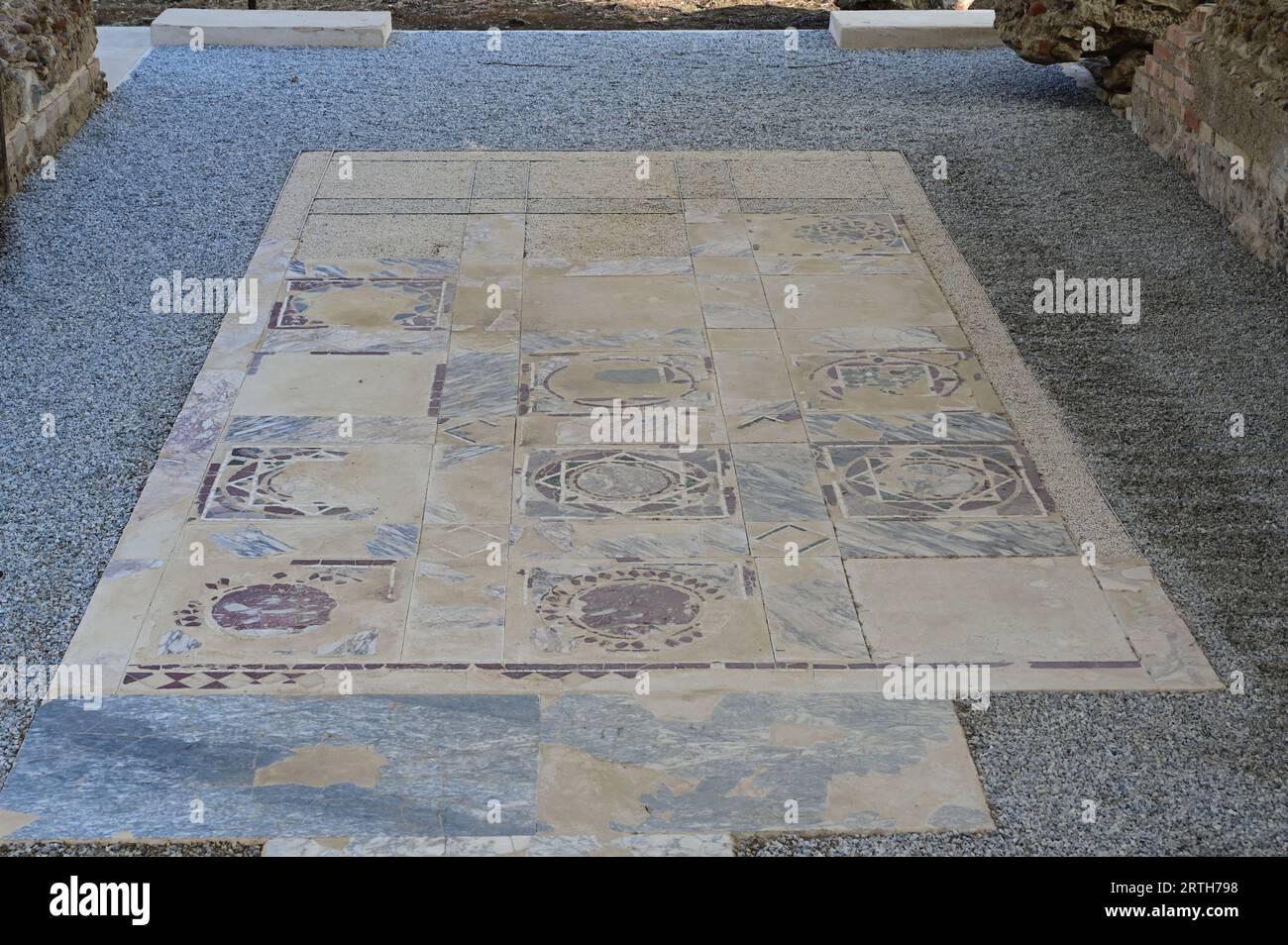 Mozaicos romanos en Itálica en Sevilla. Foto de stock