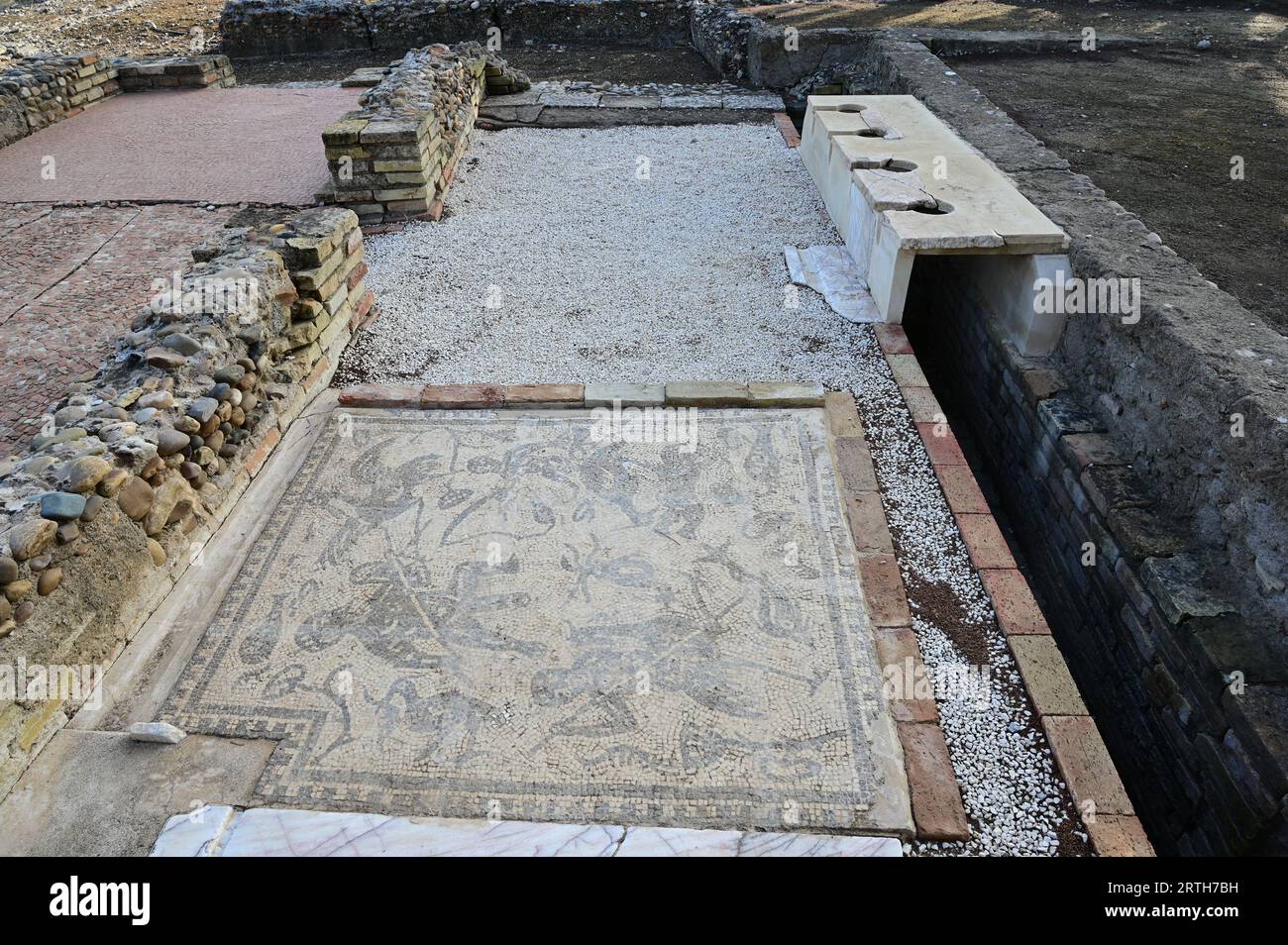 Baños romanos en Italica en Sevilla, España. Foto de stock