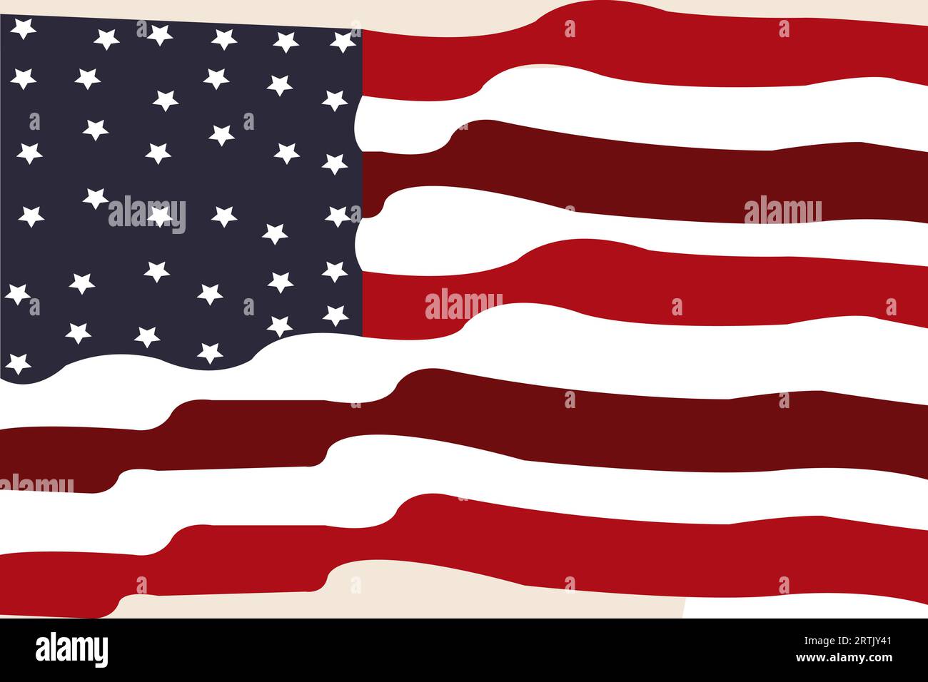 Bandera americana y árbol en la hora del amanecer de la puesta del sol. Adecuado para el Día de los Veteranos, Día de la Independencia, Día de los Caídos, 4º de julio o Día del Trabajo copyspace Antecedentes. Ilustración del Vector