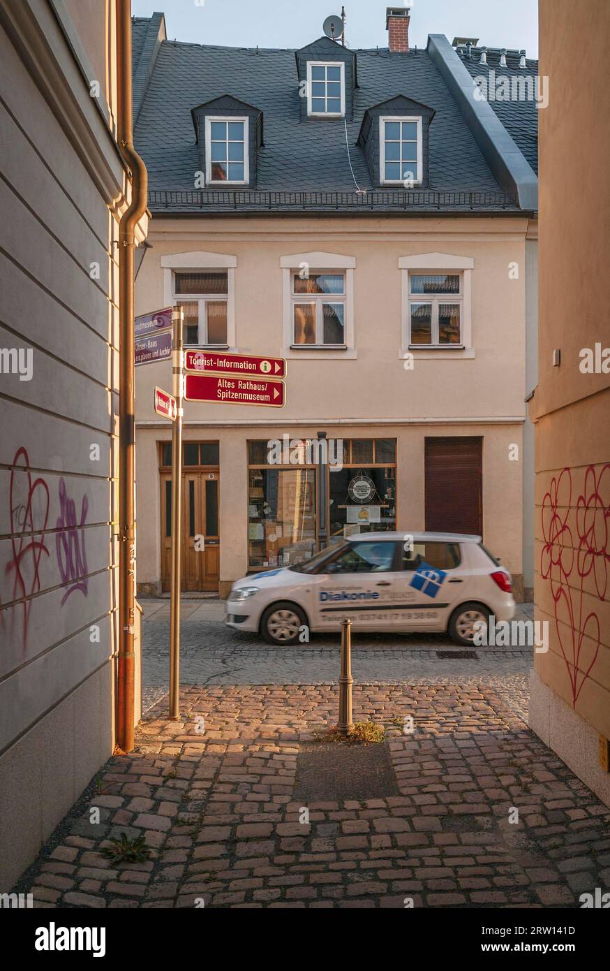 Old Town Lane en Plauen Foto de stock