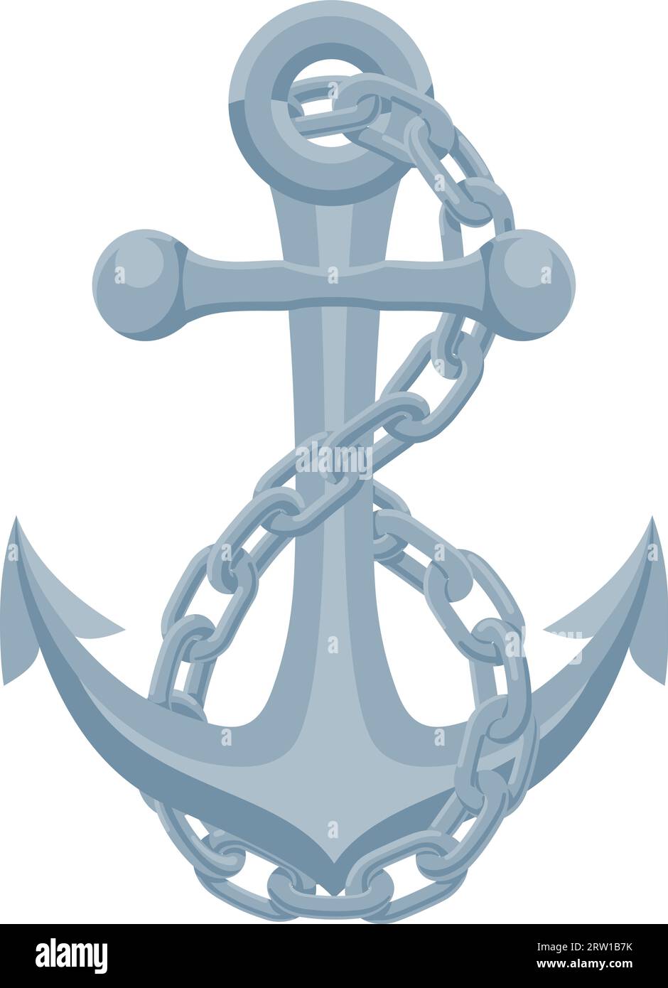 Barco de ancla de la cadena de barco Ilustración náutica Ilustración del Vector