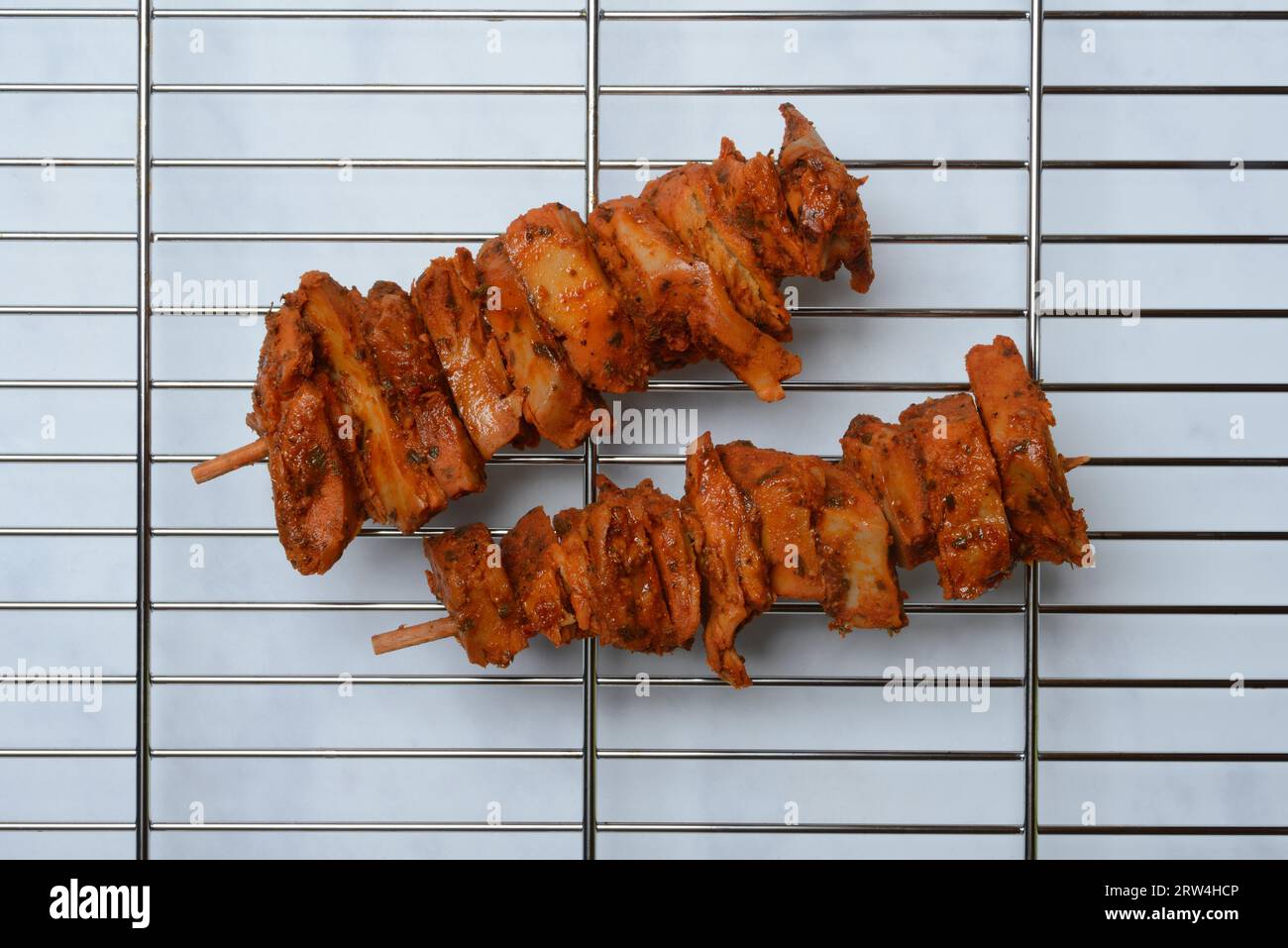 Sustituto de carne, brocheta de barbacoa a base de plantas Foto de stock