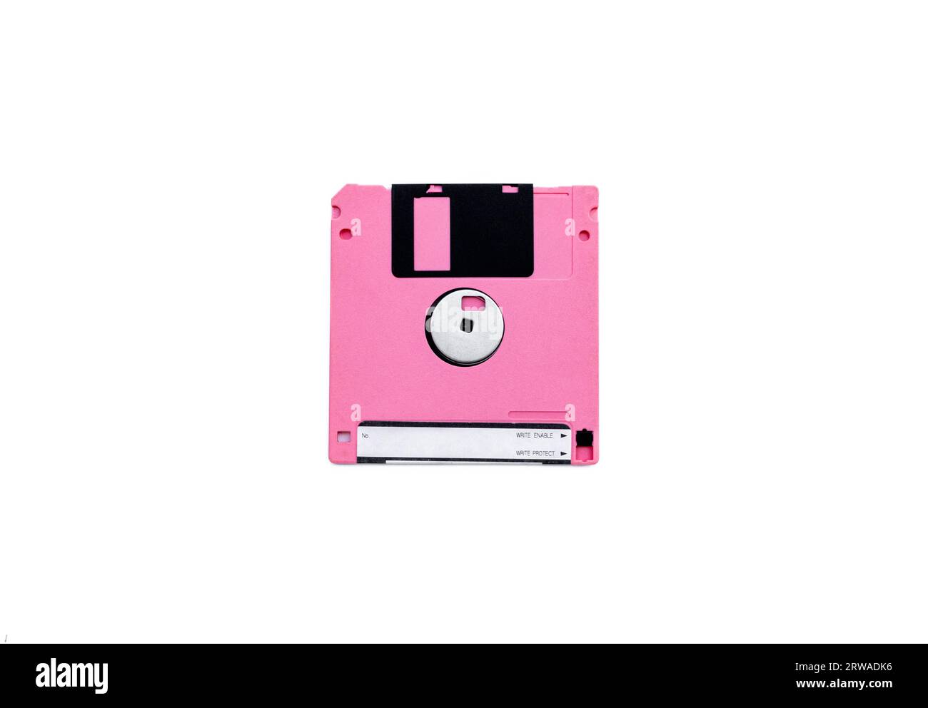 Un disquete aislado sobre fondo blanco. Después de algunas ediciones. Foto de stock