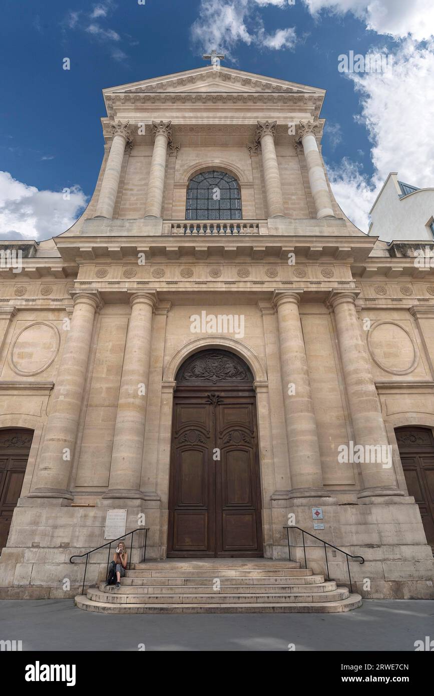 Iglesia Evangélica Reformada, construida en 1825, 45 Rue Saint-Honore, París, Francia Foto de stock