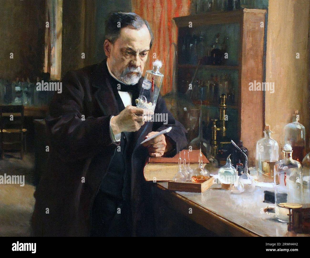 LOUIS PASTEUR (1822-1895) químico y microbiólogo francés. Detalle de la pintura de 1885 de Albert Edelfelt Foto de stock