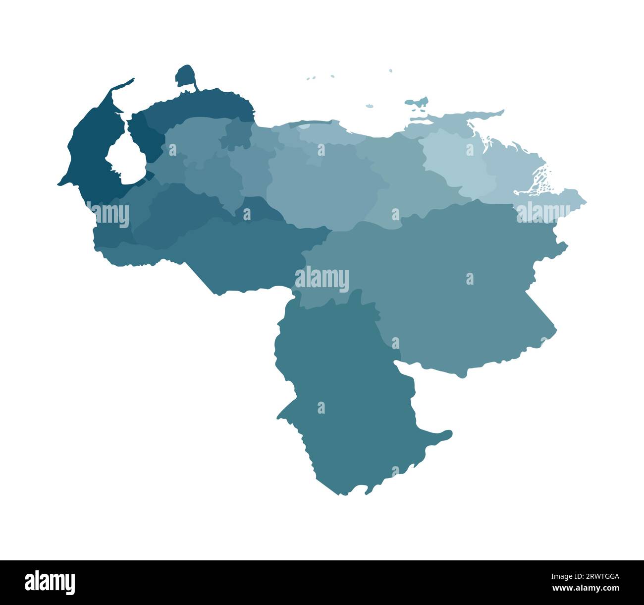 Vector Aislado Ilustración Del Mapa Administrativo Simplificado De Venezuela Fronteras De Las 7930