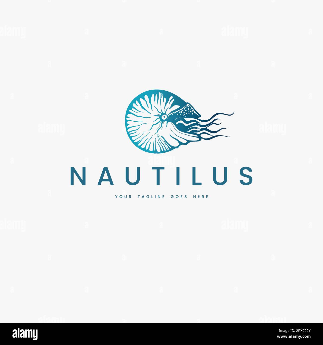 Nautilus vector logo diseño Ilustración del Vector