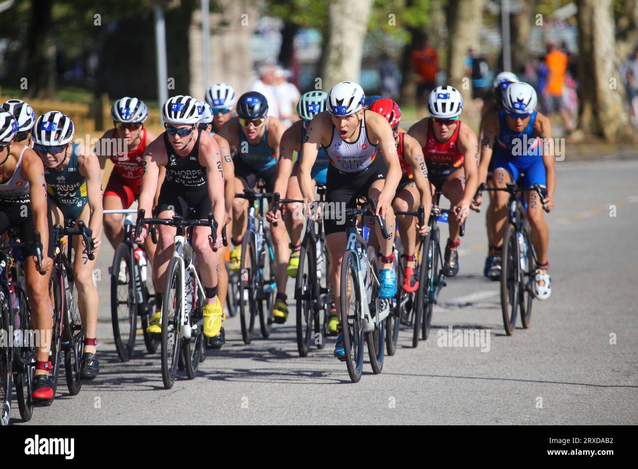 Pontevedra, España, 2023 de septiembre La triatleta alemana Nina EIM
