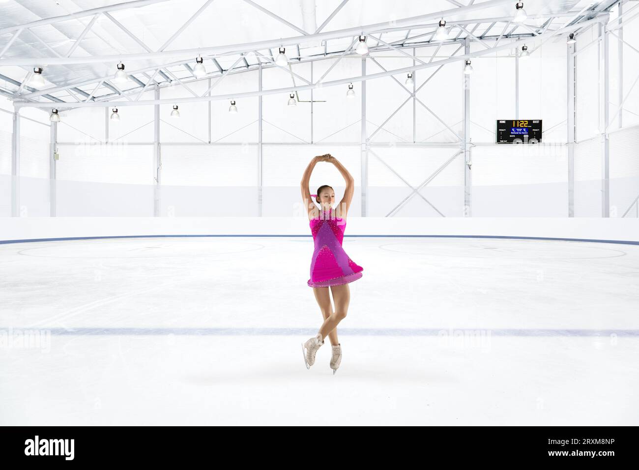 Patinaje artístico, niña bailando en el hielo. Ilustración de acuarela  dibujada a mano aislada sobre fondo blanco Fotografía de stock - Alamy