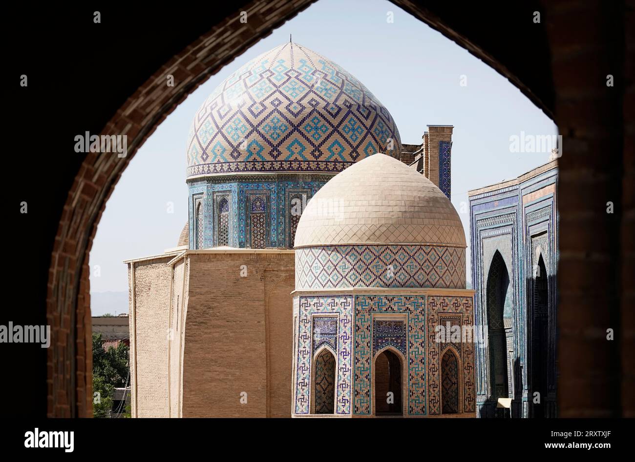 La mundialmente famosa arquitectura islámica de Samarcanda, Patrimonio de la Humanidad de la UNESCO, Uzbekistán, Asia Central, Asia Foto de stock