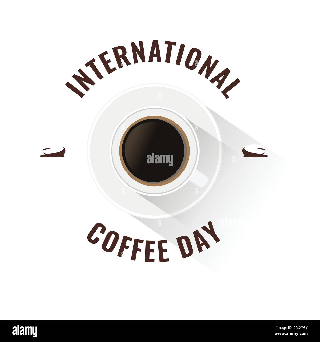 Día internacional del café ilustración vectorial. Concepto del día internacional del café. Octubre de 1. Adecuado para tarjeta de felicitación, cartel y banner de fondo. V. Ilustración del Vector