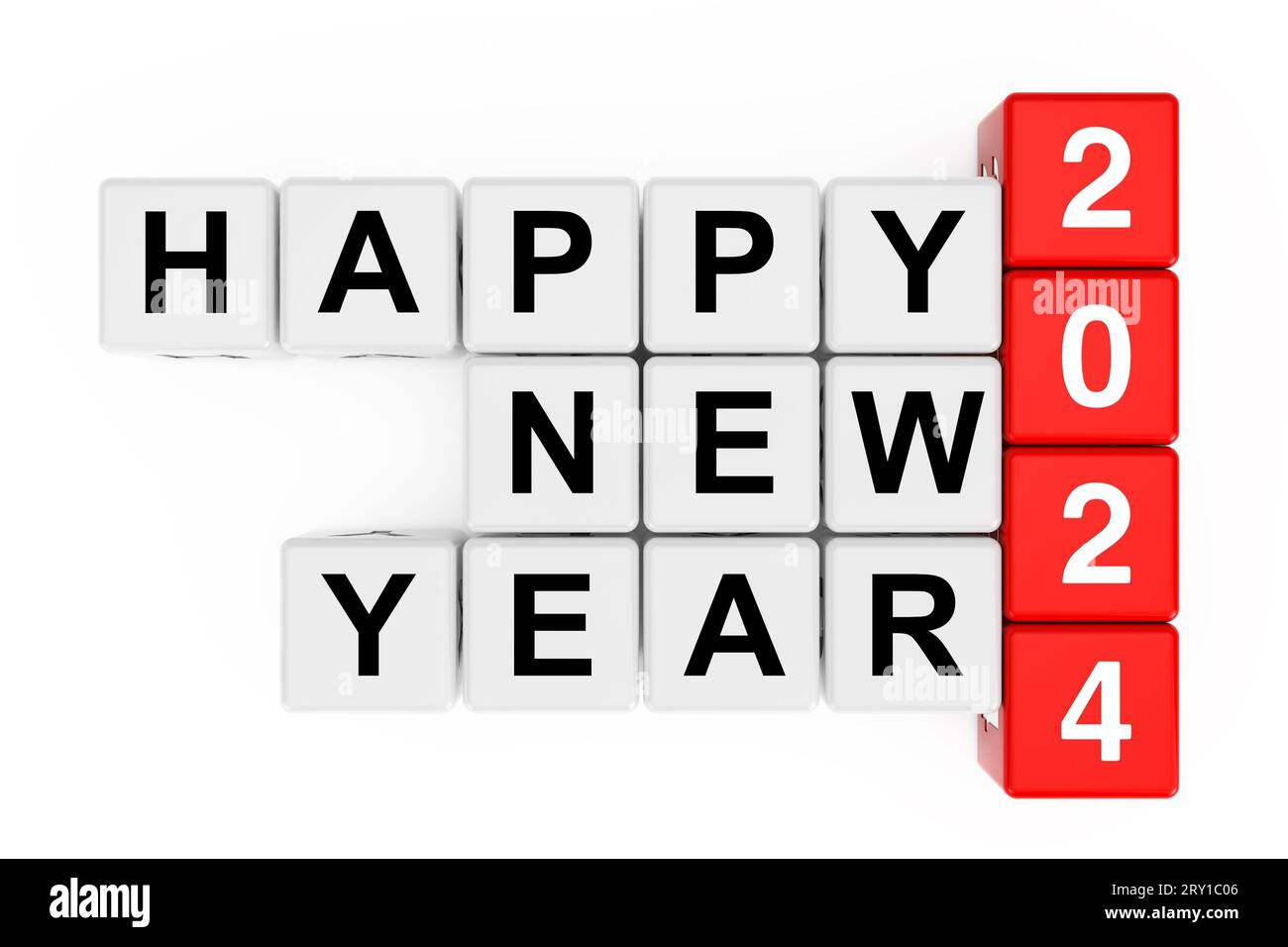 Nuevo concepto de 2024 años. Feliz Año Nuevo 2024 Señal como bloques de