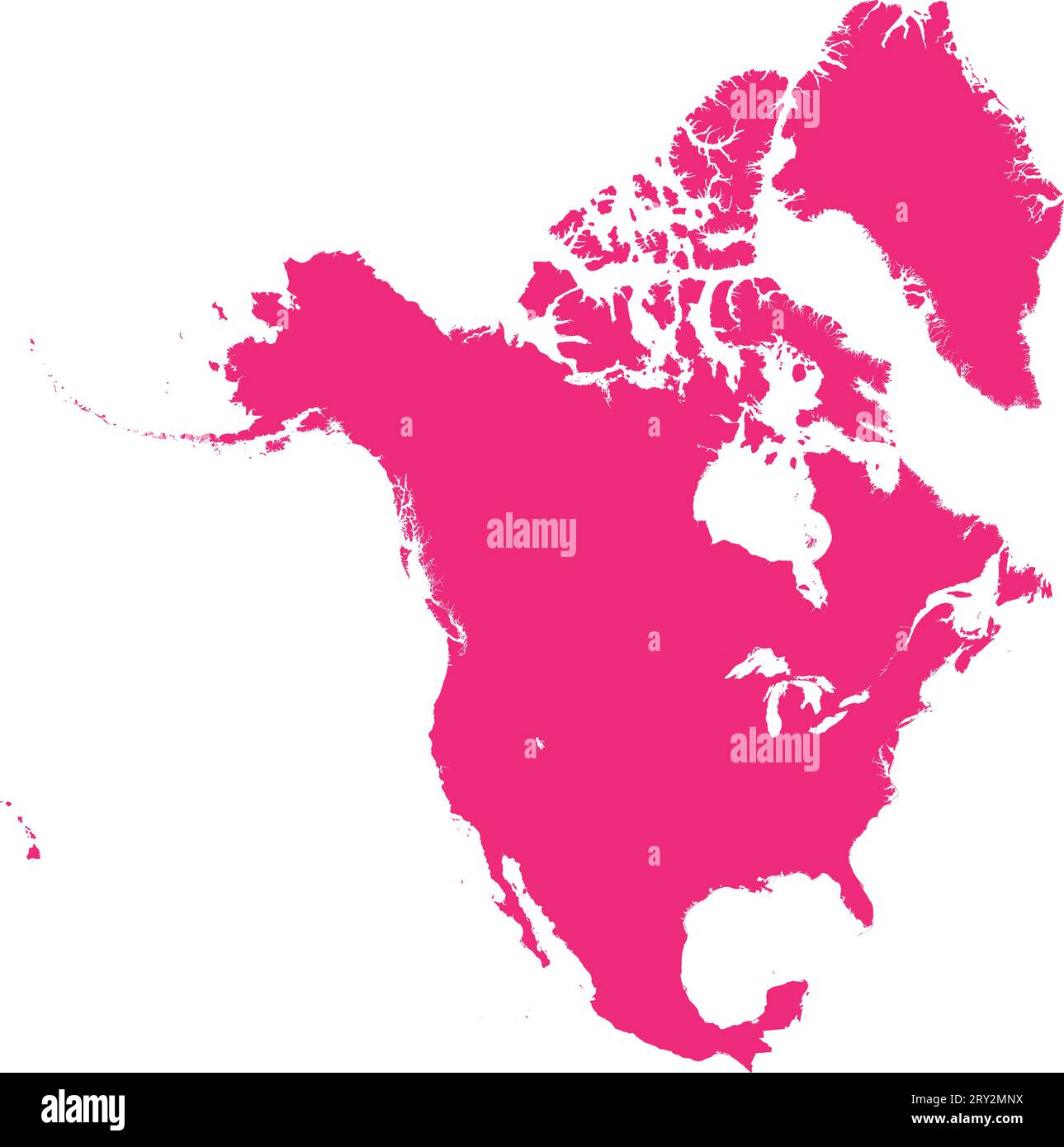 ROSA CMYK mapa de color de AMÉRICA DEL NORTE Ilustración del Vector